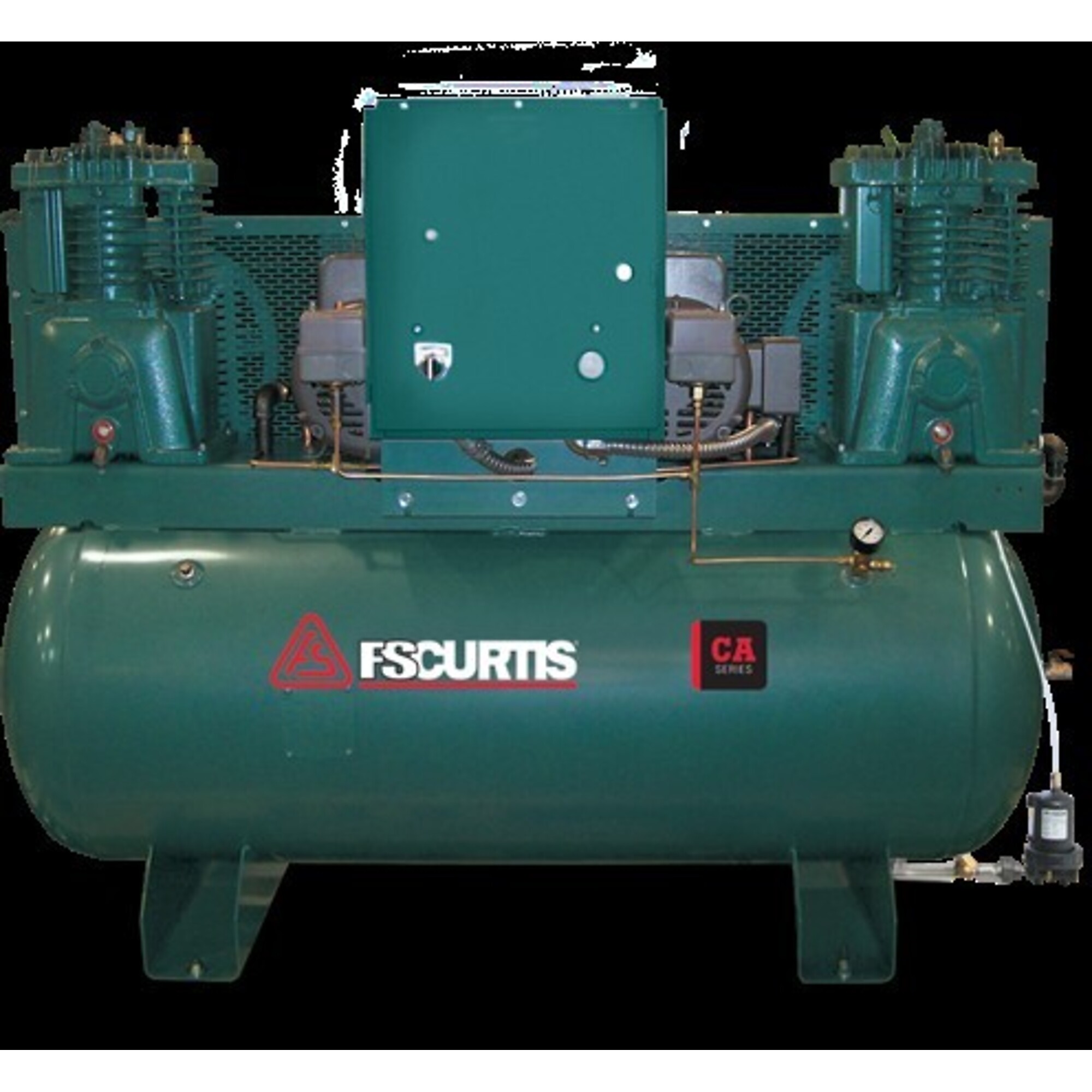 FS-Curtis CA7 Duplex UltraPack, 7.5(x2) HP, 2 Stage Electric Air Compressor, Single Phase, 230 Volt, 120 Gallon, 175PSI, 23.2CFM